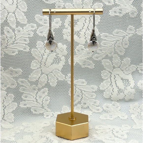 W1269 Rare Vintage Silpada 925 Sterling Silver Coin Pearl Earrings VHTF - Picture 5 of 10